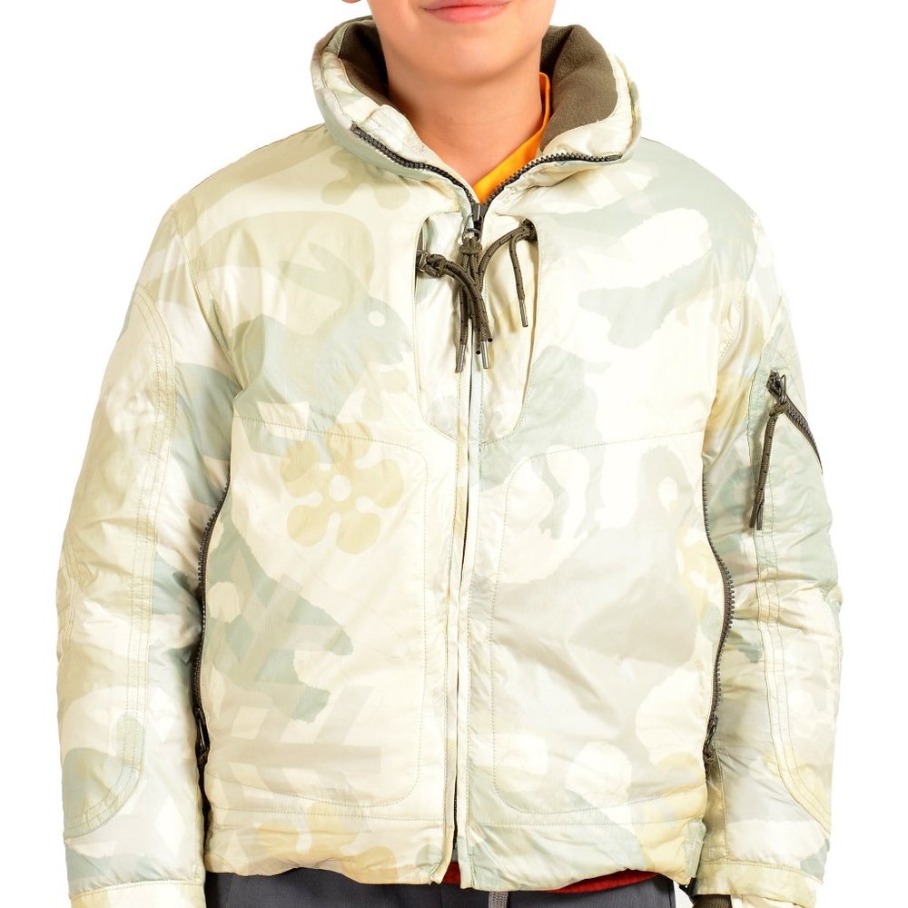 Jet Set Boys Down Military Print Full Zip Jacket Parka Size 6 Years